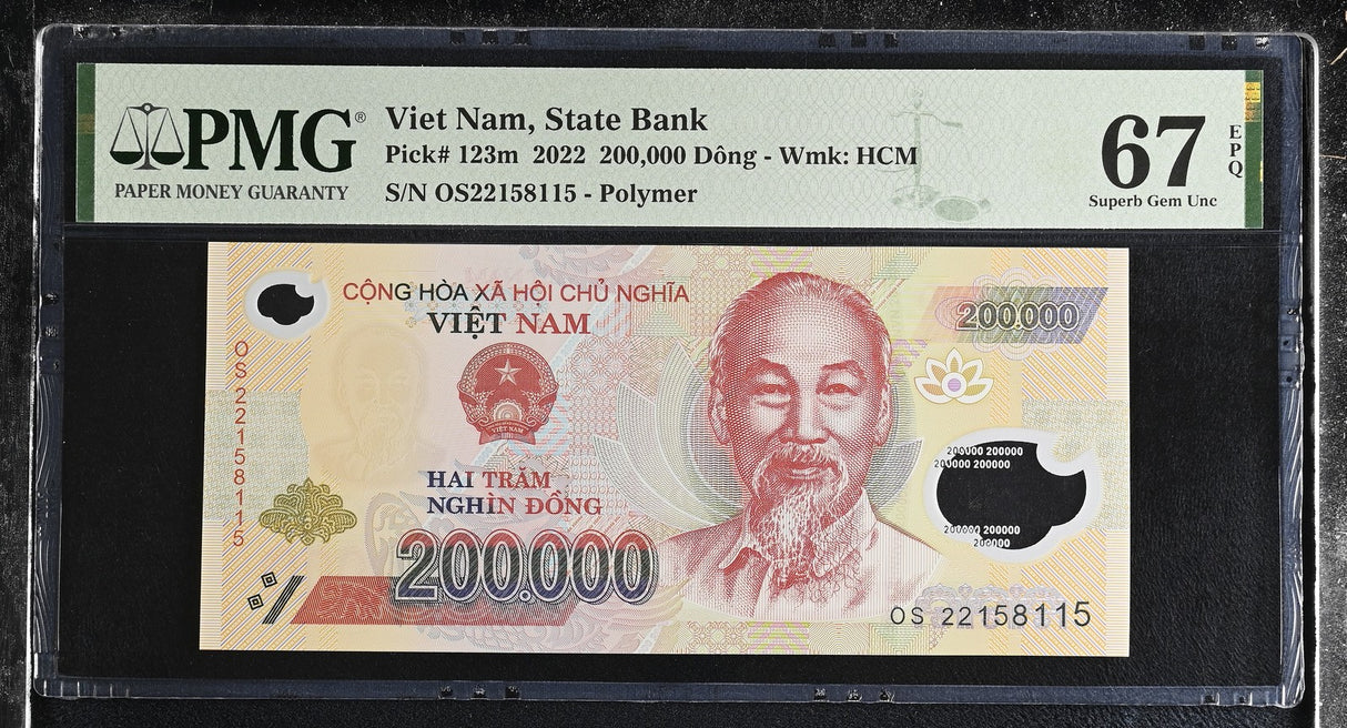 Vietnam 200000 Dong 2022 P 123 m Superb Gem UNC PMG 67 EPQ