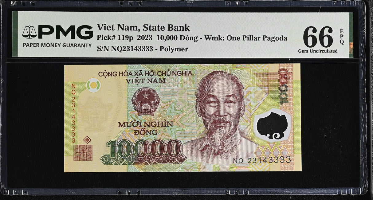 Vietnam 10000 Dong 2023 P 119 p Gem UNC PMG 66 EPQ