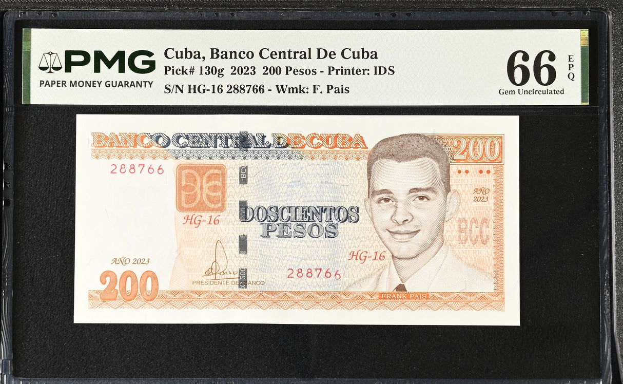 Central America 200 Pesos 2023 P 130 g Gem UNC PMG 66 EPQ