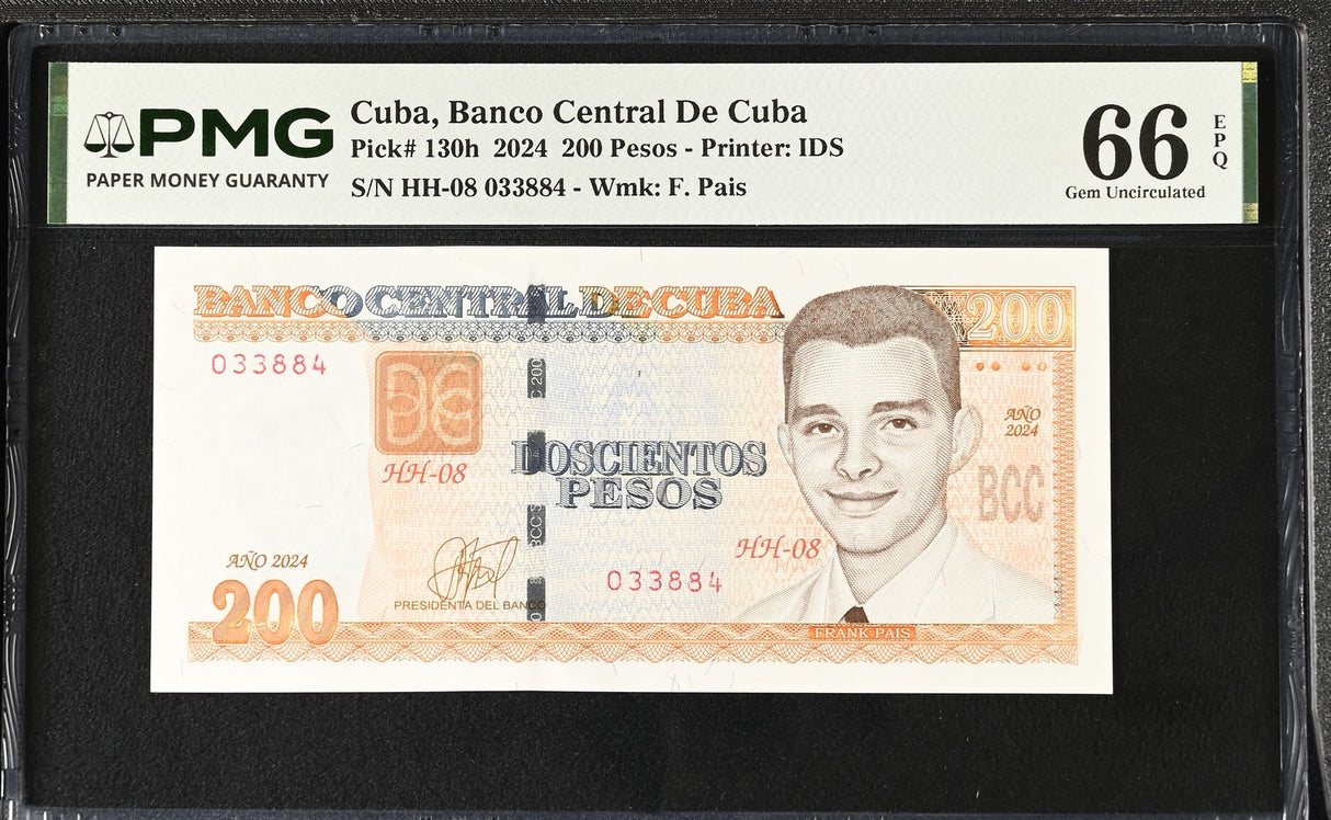 Central America 200 Pesos 2024 P 130 h Gem UNC PMG 66 EPQ