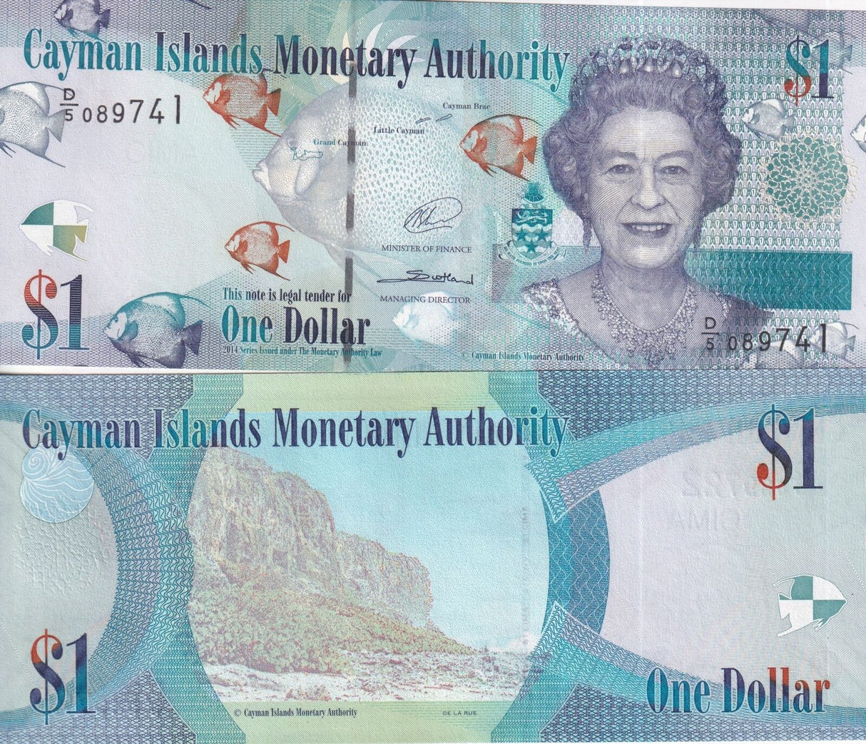 Cayman Islands 1 Dollar 2014 QEII D/5 P 38 d UNC