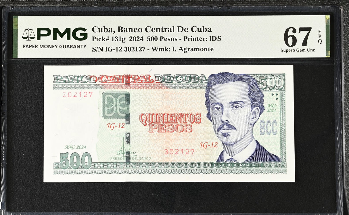 Central America 500 Pesos 2024 P 131 g Superb Gem UNC PMG 67 EPQ TOP POP