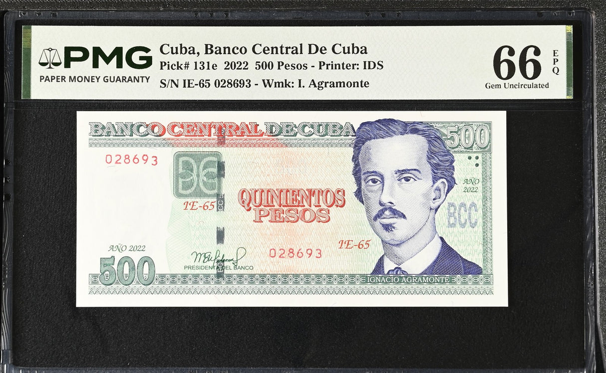 Central America 500 Pesos 2022 P 131 e Gem UNC PMG 66 EPQ