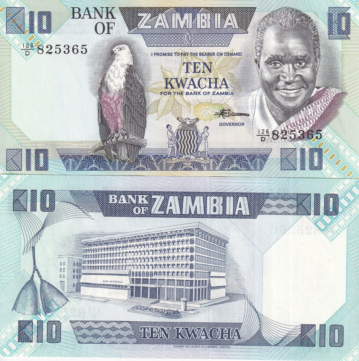 Zambia 10 Kwacha ND 1980/1988 P 26 e UNC