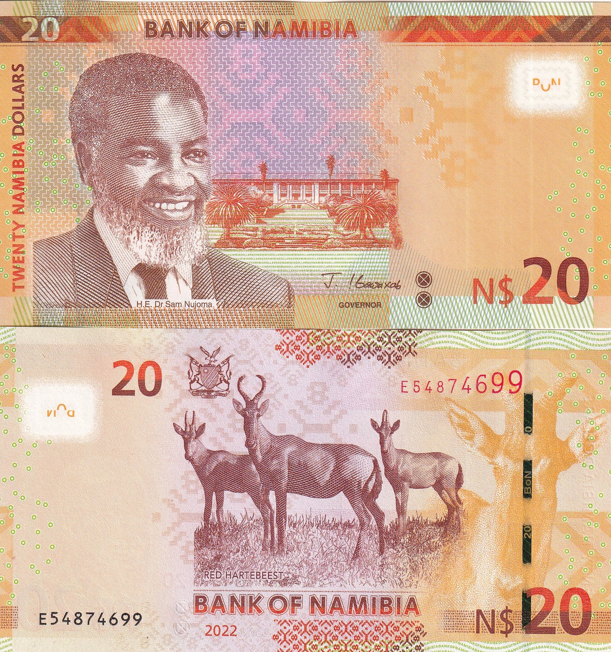 Namibia 20 Dollars 2022 P 17 UNC