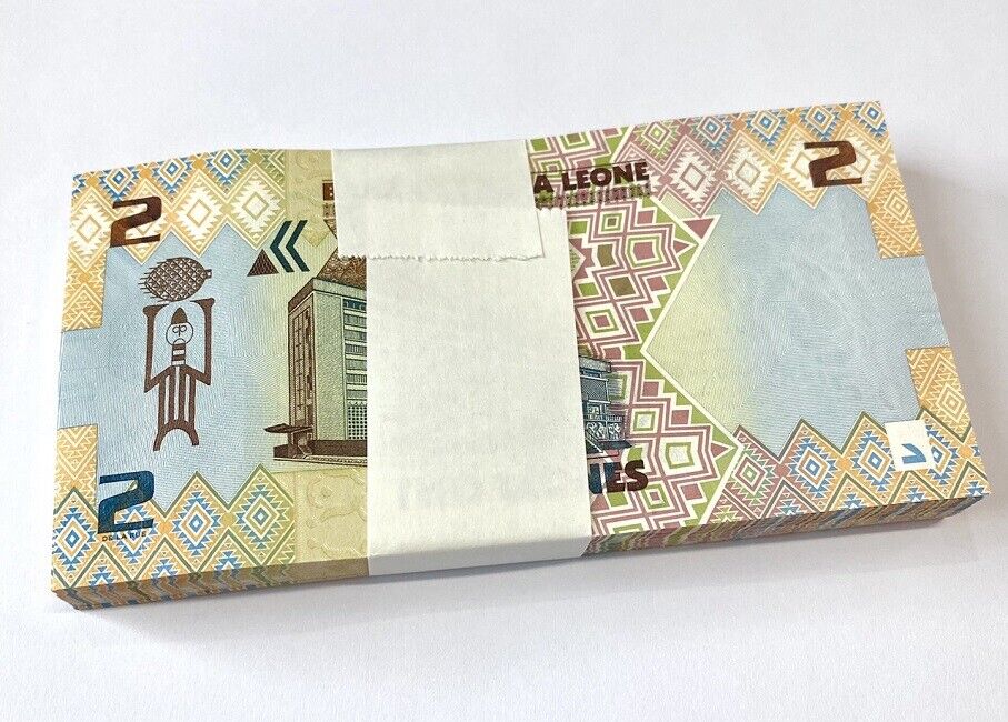 Sierra Leone 2 Leones 2022 P 35 Lot 100 UNC 1 Bundle