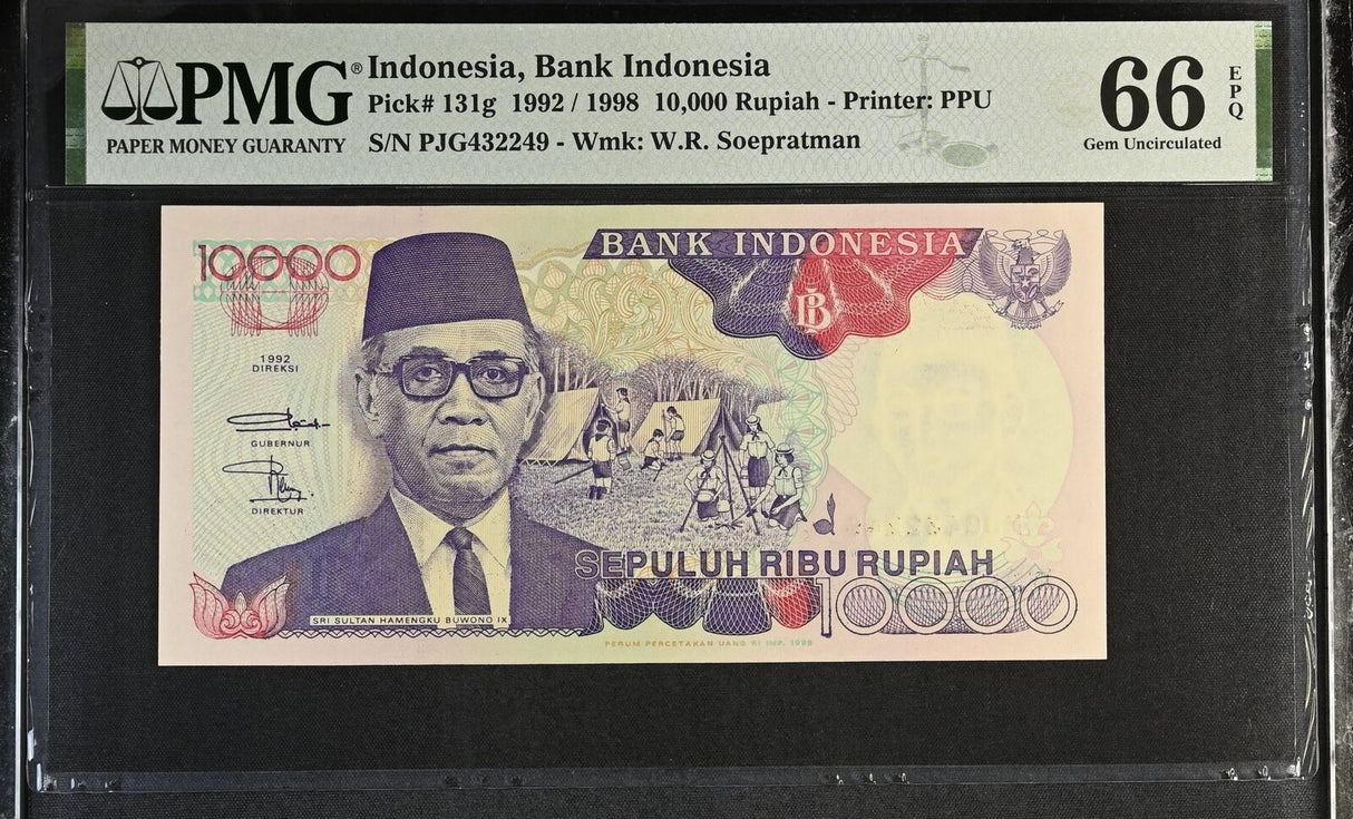 Indonesia 10000 Rupiah 1992/1998 P 131 g GEM UNC PMG 66 EPQ