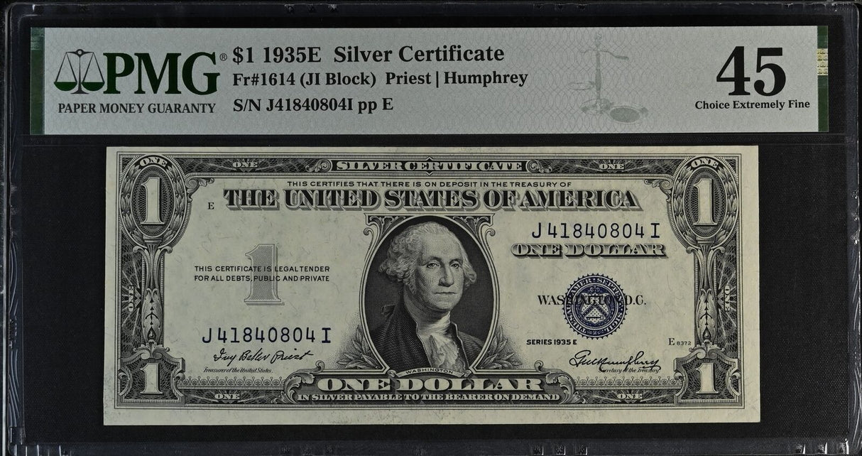 United States 1 Dollar USA 1935E P 416D Silver Certificate Extremely Fine PMG 45