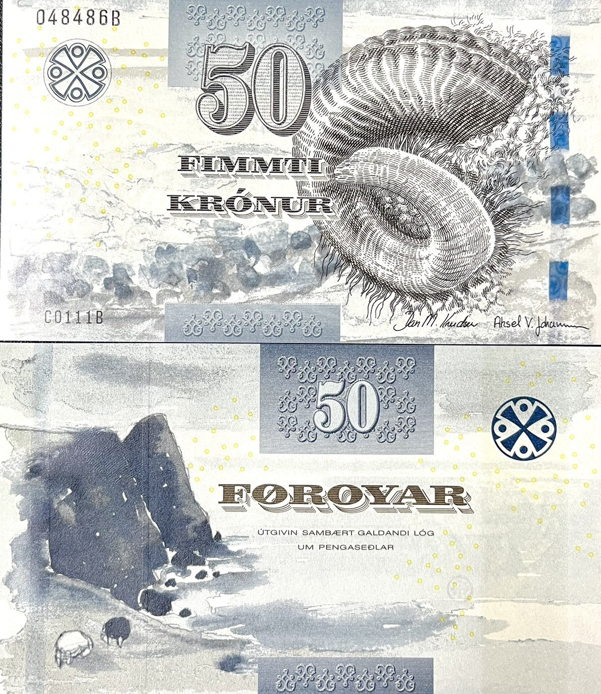 Faeroe Islands 50 Kronur 2011 P 29 UNC