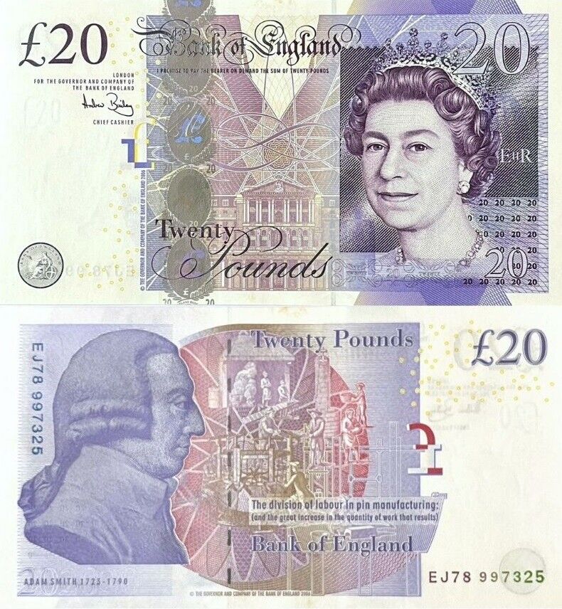 Great Britain 20 Pounds 2006 P 392 a Sign A. Bailey QEII AUnc