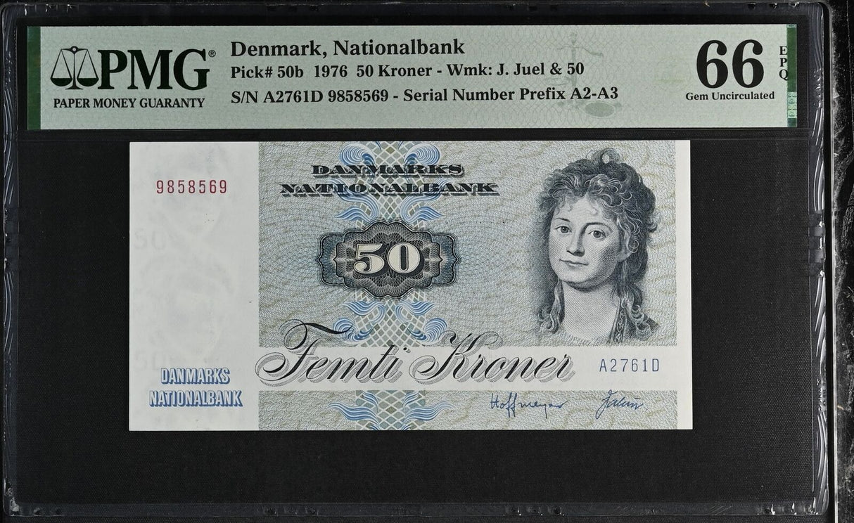 Denmark 50 Kroner 1976 P 50 b Gem UNC PMG 66 EPQ