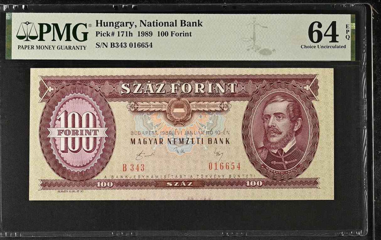 Hungary 100 Forint 1989 P 171 h Choice UNC PMG 64 EPQ