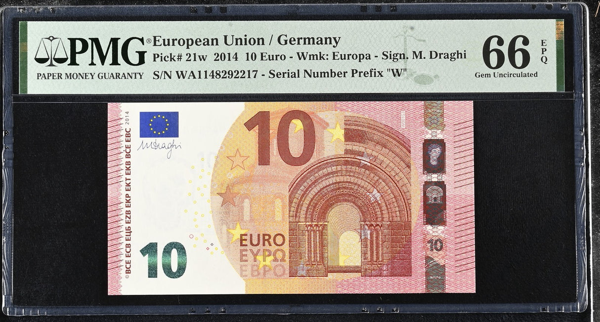Euro 10 Euro Germany 2014 P 21 W Gem UNC PMG 66 EPQ