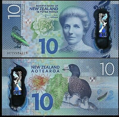 New Zealand 10 Dollars 2015 Polymer P 192 UNC