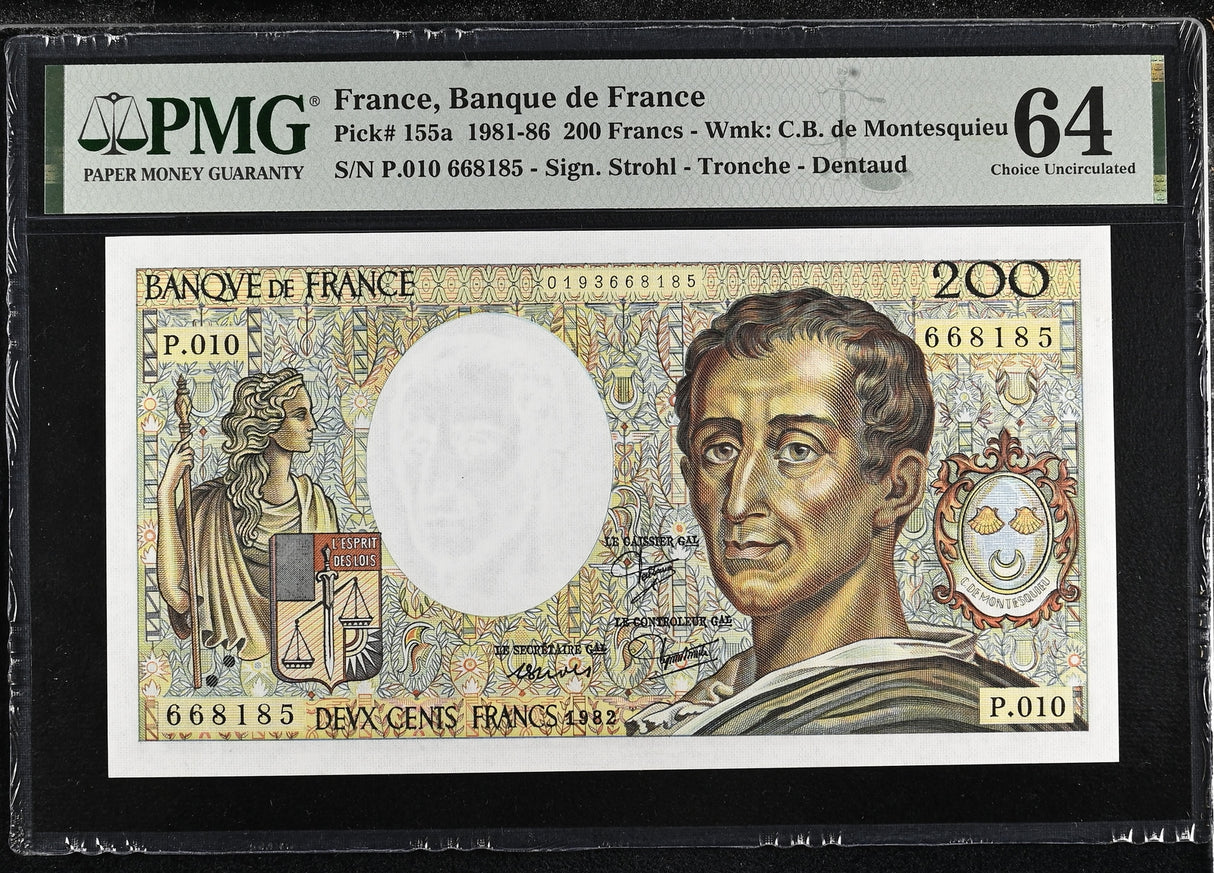 France 200 Francs 1982 P 155 a Choice UNC PMG 64