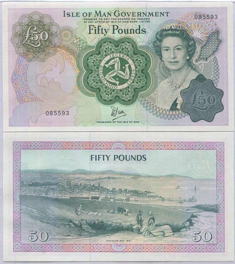 Isle of Man 50 Pounds ND 1983 P 39 UNC