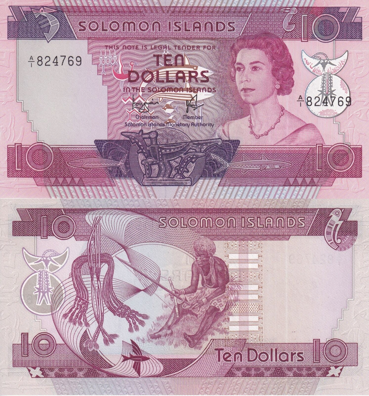 Solomon Islands 10 Dollars ND 1977 P 7 b UNC