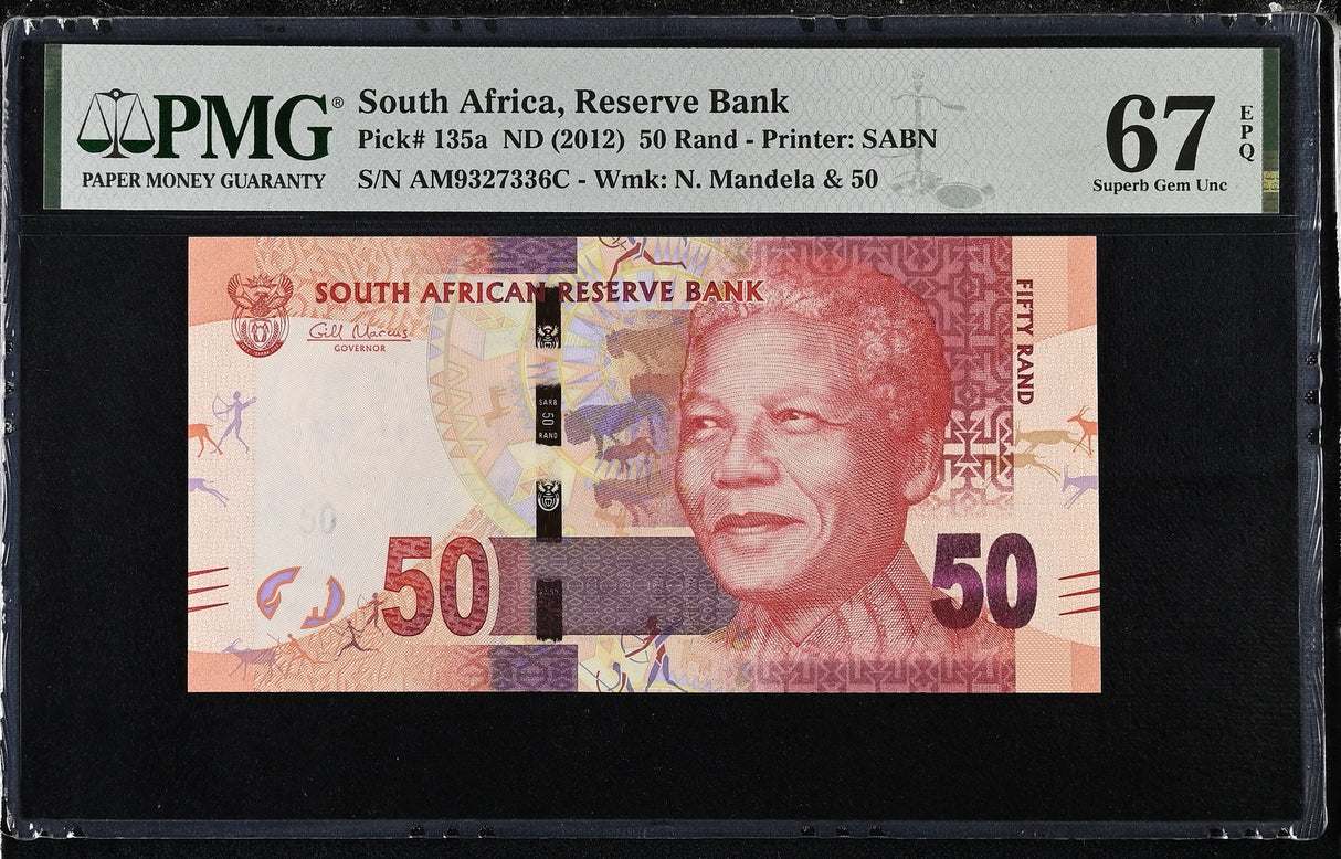 South Africa 50 Rands ND 2012 P 135 a Superb Gem UNC PMG 67 EPQ