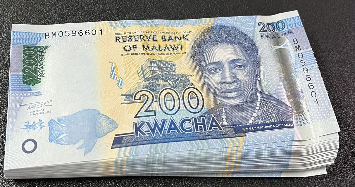Malawi 200 Kwacha 2021 P 65A UNC LOT 50 PCS