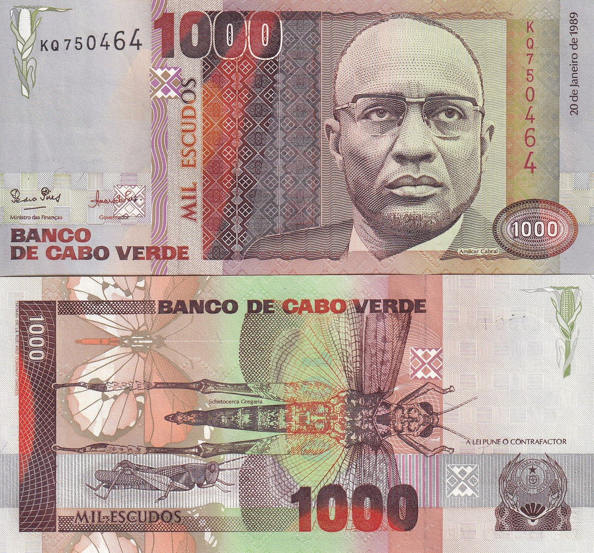 Cape Verde 1000 Escudos 1989 P 60 UNC