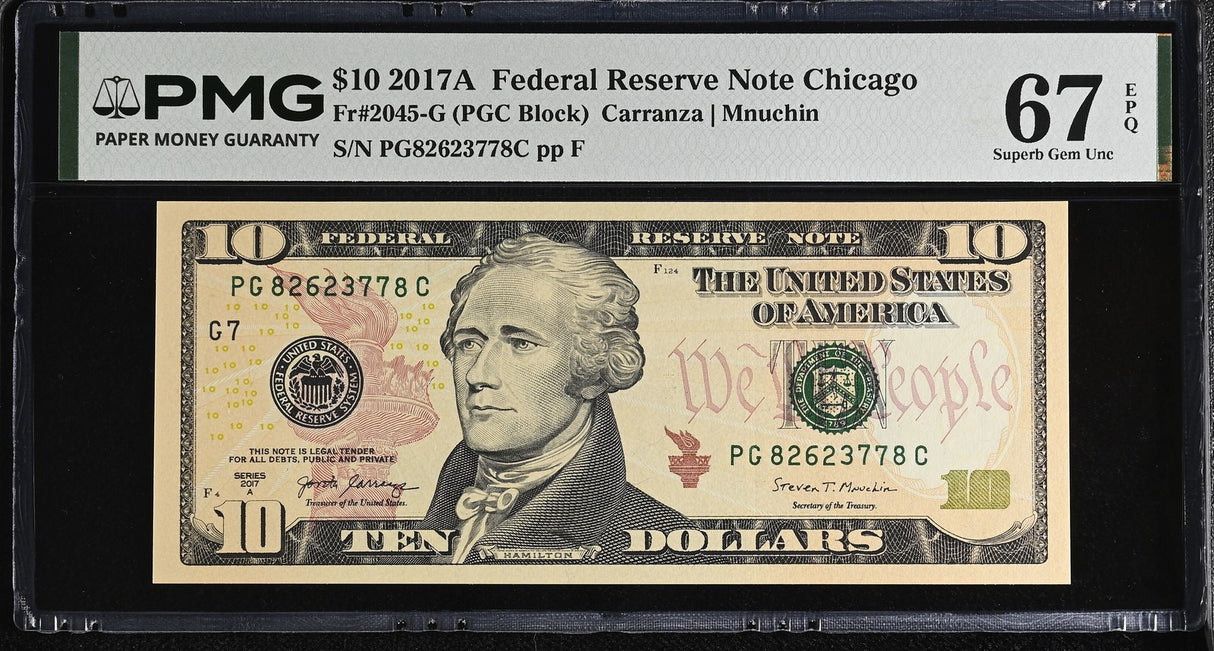 United States 10 Dollars USA 2017A P 545B G Chicago Superb Gem UNC PMG 67 EPQ