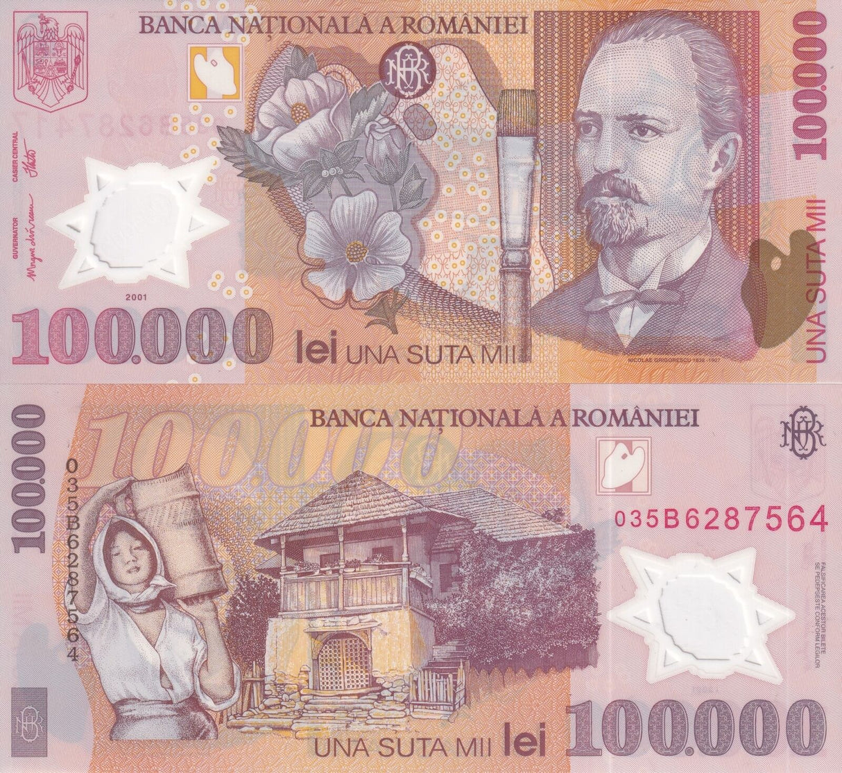 Romania 100000 Lei 2001/2003 P 114 Polymer AUnc