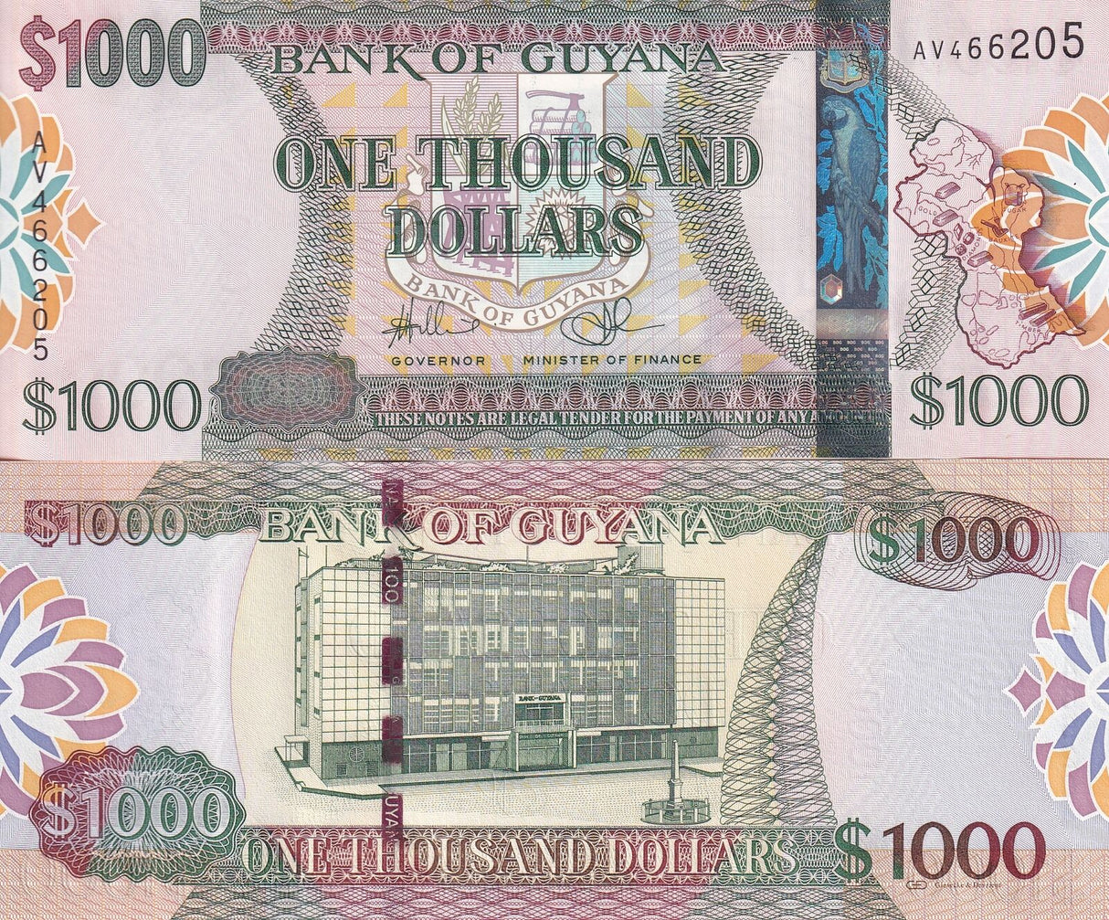 Guyana 1000 Dollars ND 2011 P 38 b UNC