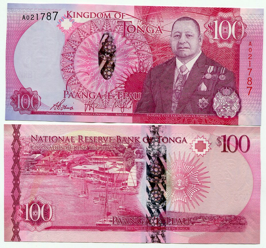 Tonga 100 Pa'anga ND 2015 Town P 49 UNC