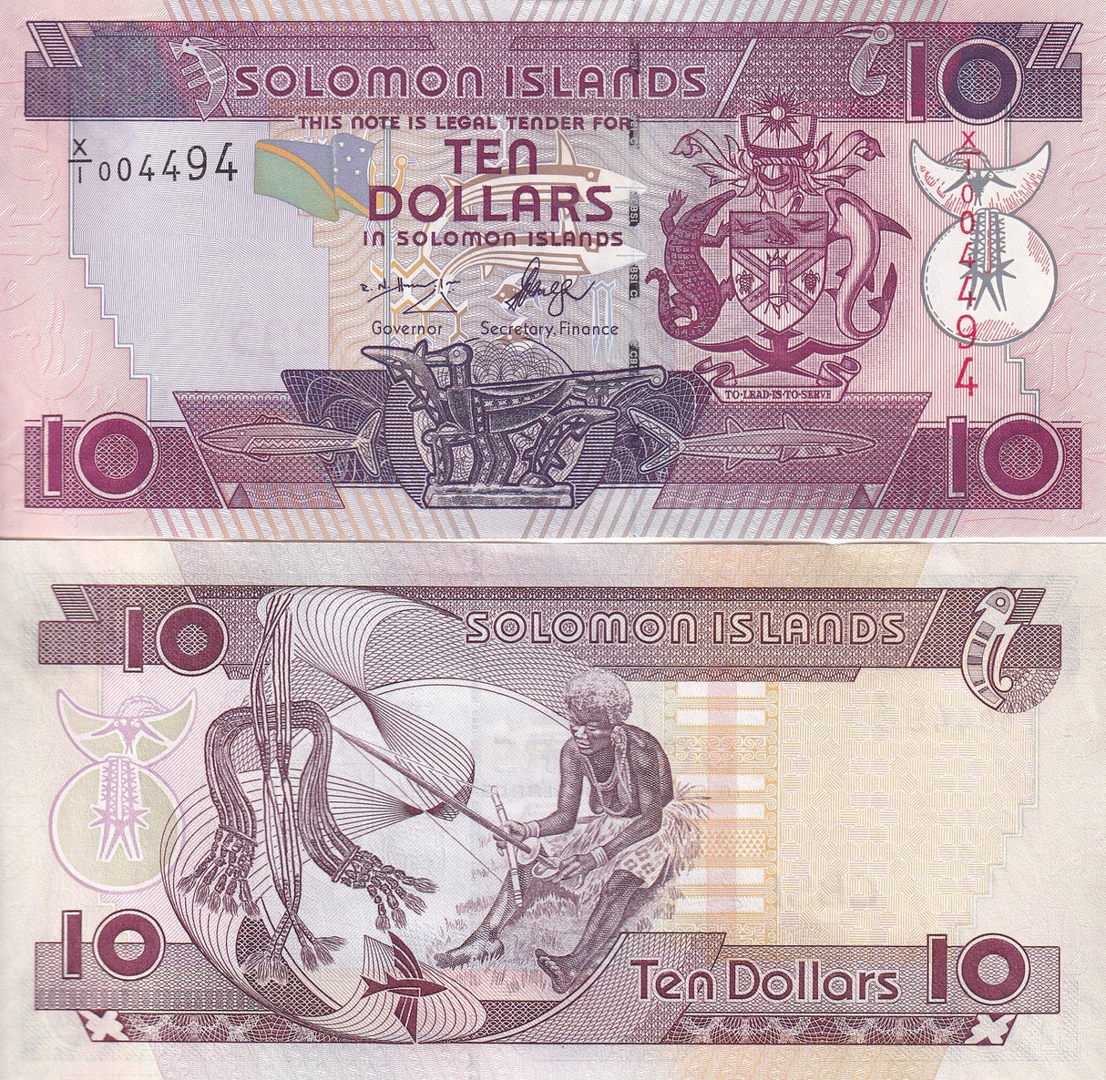 Solomon Islands 10 Dollars ND 2008 P 27 X/1 Replacement UNC