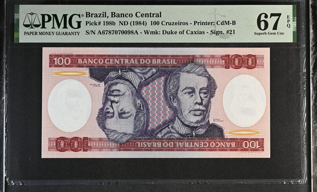 Brazil 100 Cruzeiros ND 1984 P 198 b Superb Gem UNC PMG 67 EPQ