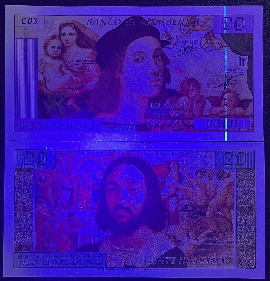 Kamberra 20 Numismas 2024 Raphael Madonna Christ Child New Security Fantasy