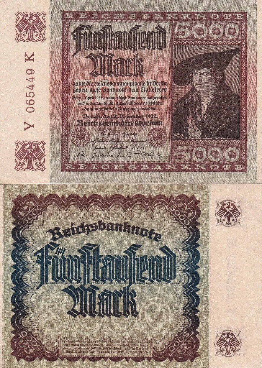 Germany 5000 Mark 1922 P 81 b XF