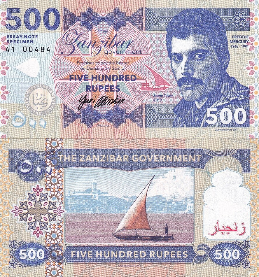Zanzibar 500 rupees 2017 Freddie Mercury 1946-1991 Queen series A1 Fantasy