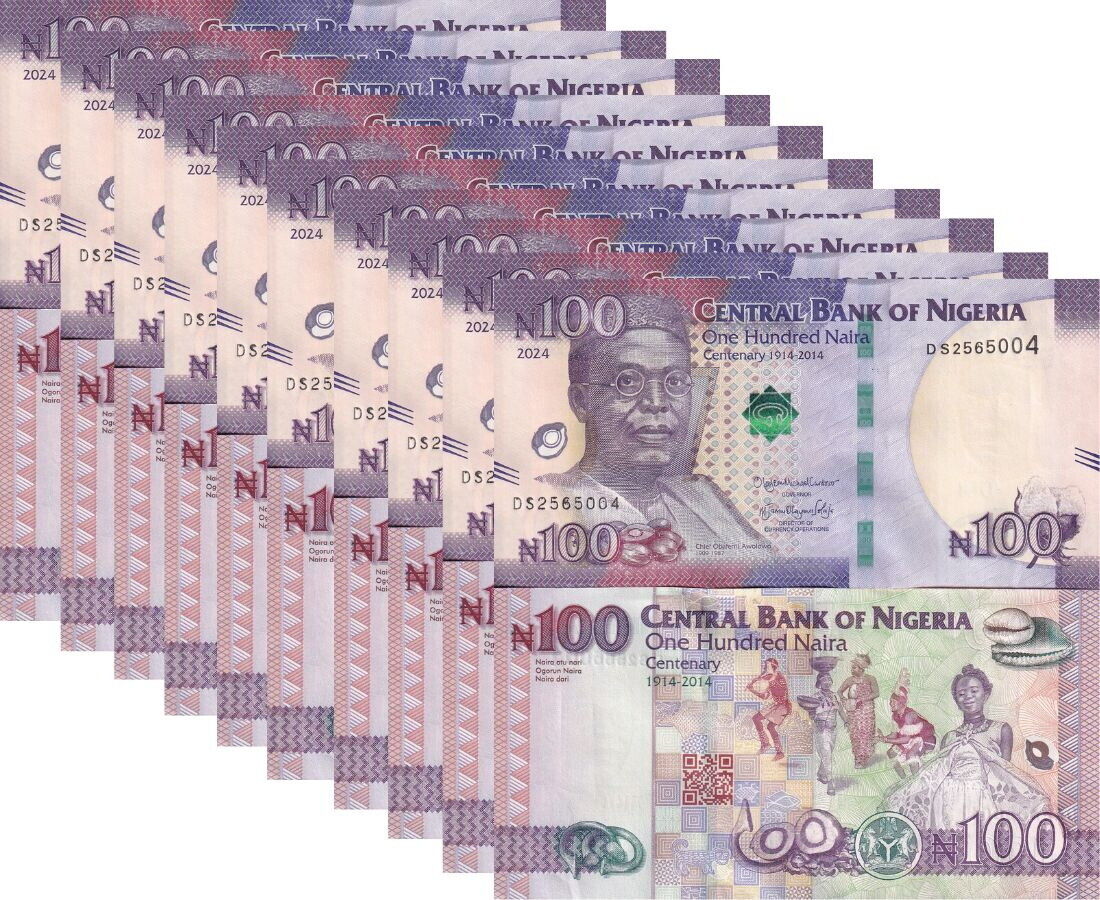 Nigeria 100 Naira 2024 P 41 UNC LOT 10 PCS