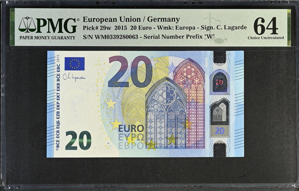 Euro 20 Euro Germany 2015 P 29 w Choice UNC PMG 64