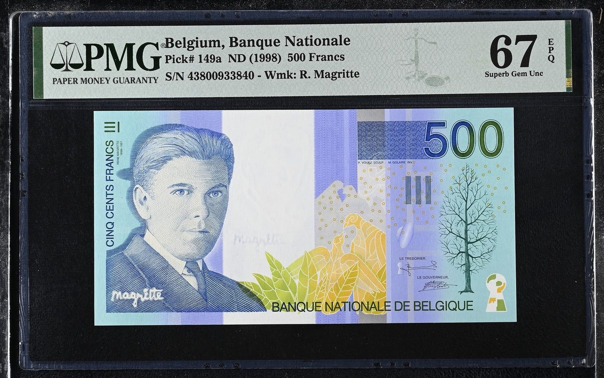 Belgium 500 Francs ND 1998 P 149 a Superb Gem UNC PMG 67 EPQ