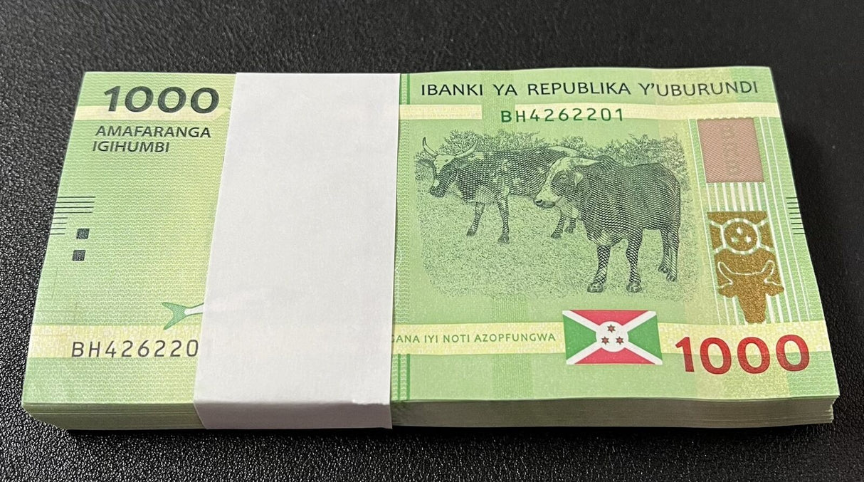 Burundi 1000 Francs 2023 P 51 New Sign UNC LOT 100 PCS 1 BUNDLE
