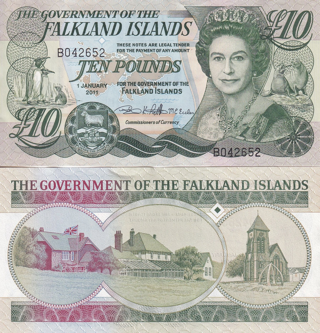 Falkland Islands 10 Pounds 2011 P 18 UNC