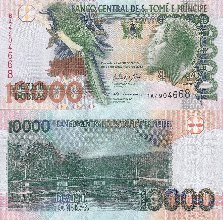 Saint Thomas & Prince 10000 Dobras 2013 P 66 d UNC Lot 10 Pcs