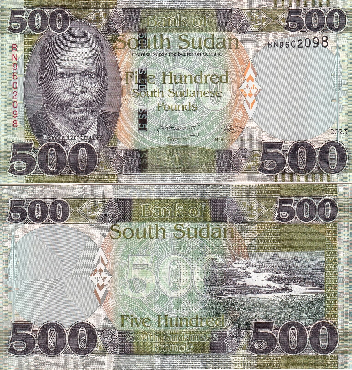 South Sudan 500 Pound 2023 P 16 New Sign AUnc