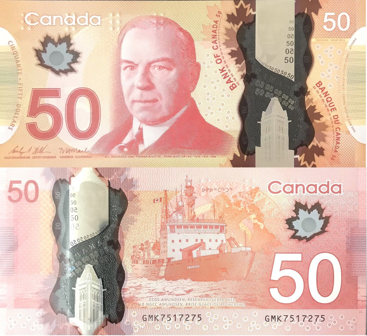 Canada 50 Dollars 2012 P 109 c Wilkins & Macklem Polymer AUnc