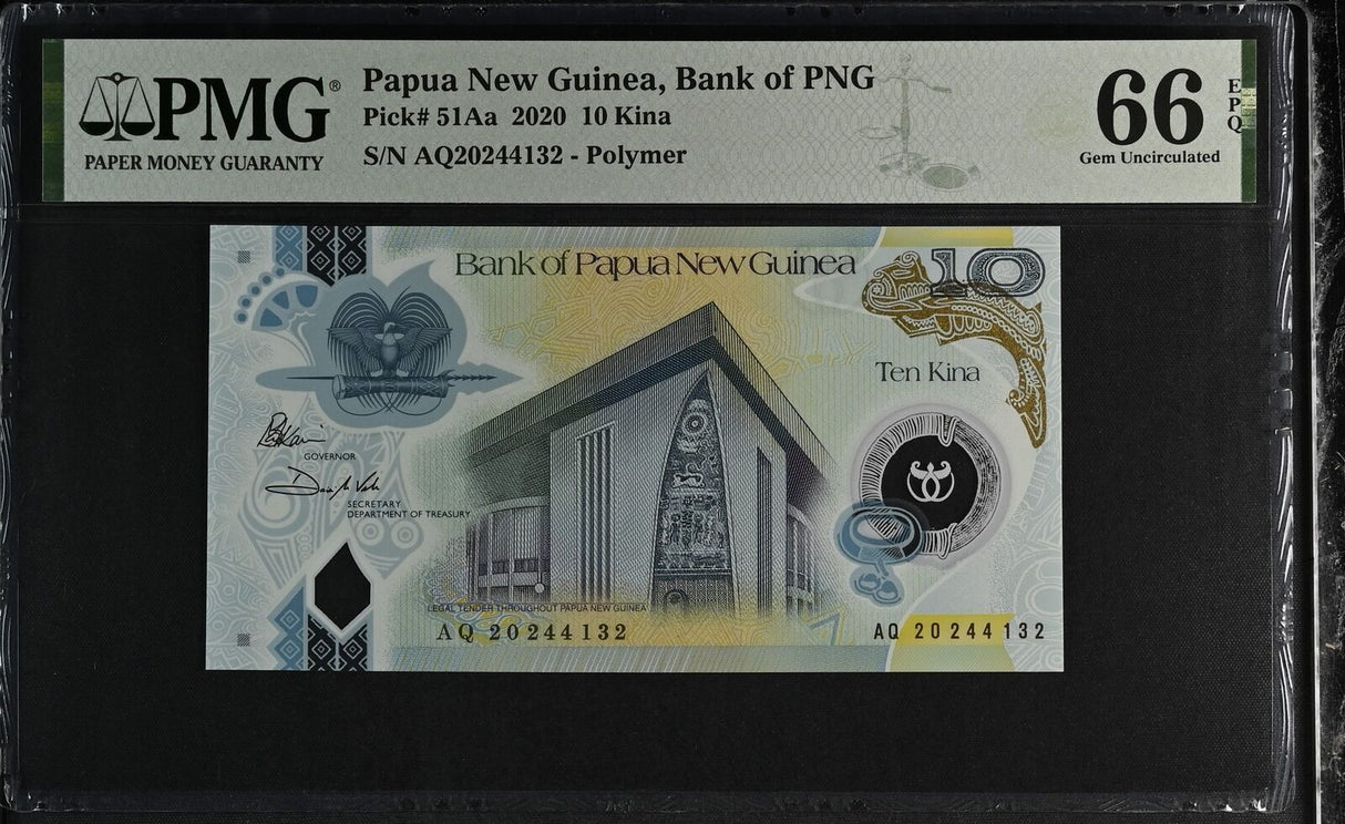 Papua New Guinea 10 Kina 2020 P 51Aa Gem UNC PMG 66 EPQ