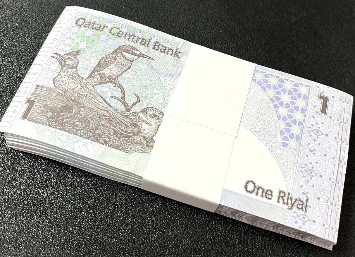 Qatar 1 Riyal 2015 P 28 UNC LOT 100 PCS 1 Bundle