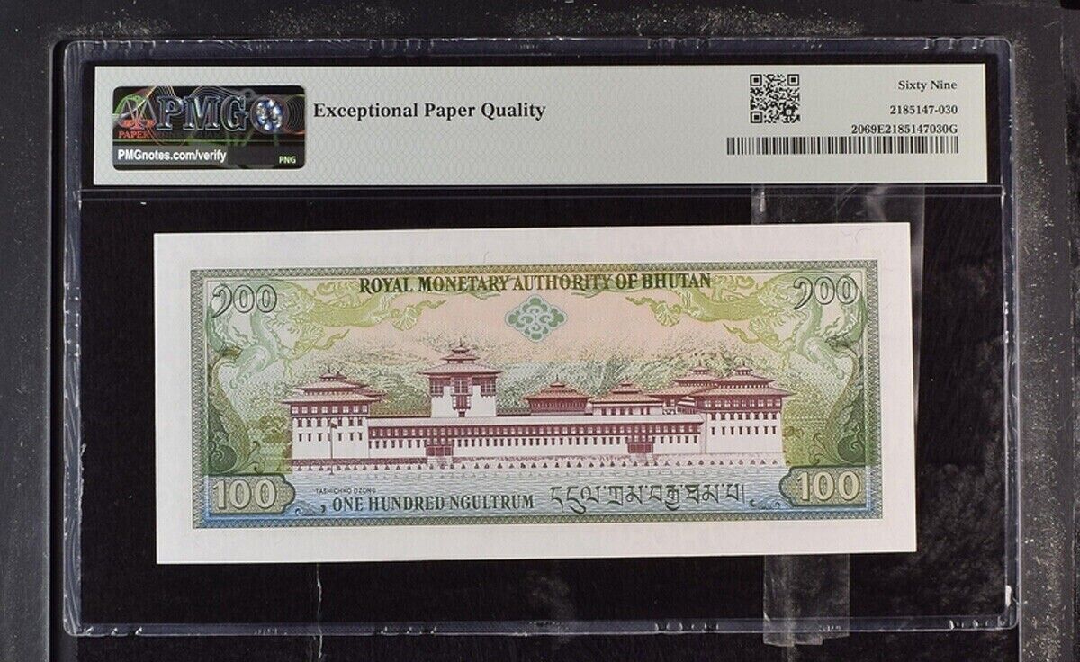 Bhutan 100 Ngultrum ND 1994 P 20 Superb Gem UNC PMG 69 EPQ Top Pop