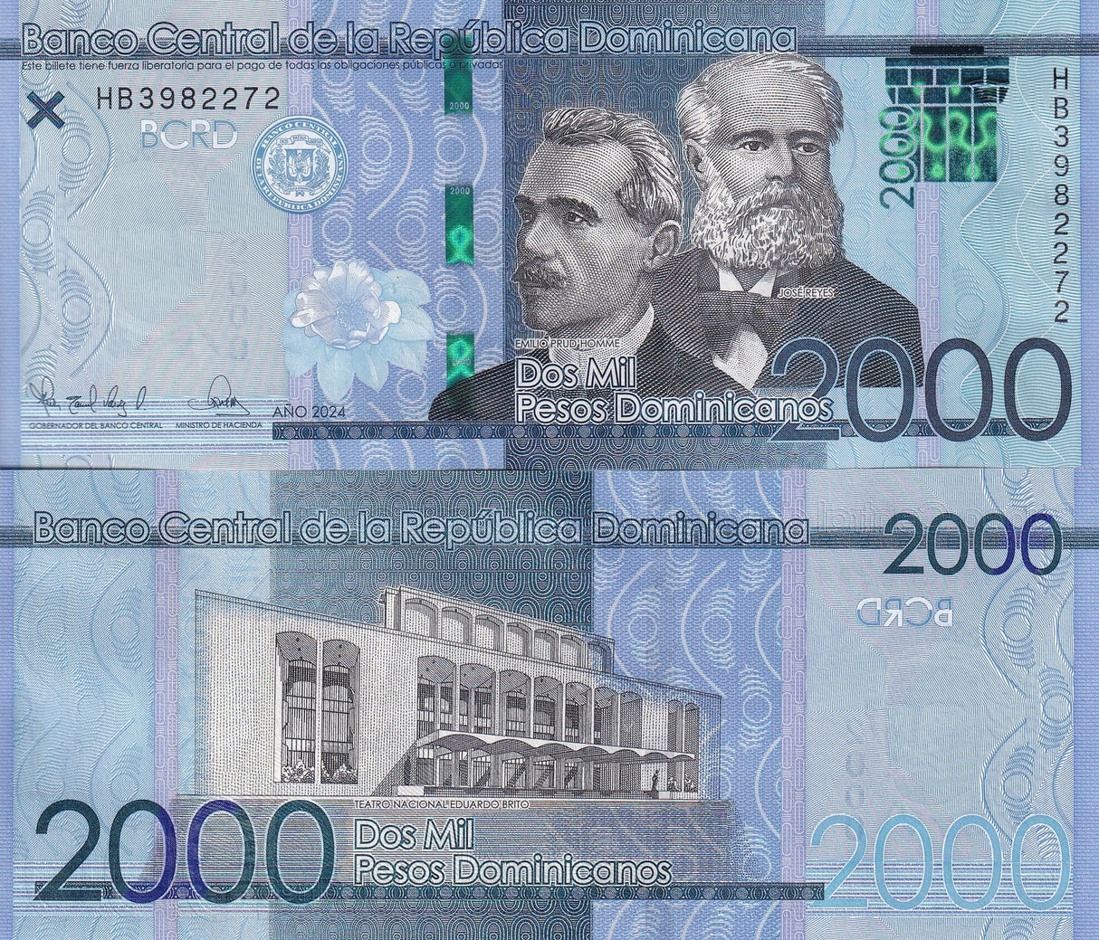 Dominican Republic 2000 Pesos 2024 New Sign P 194 UNC