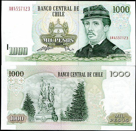 Chile 1000 Pesos 2009 P 154 UNC