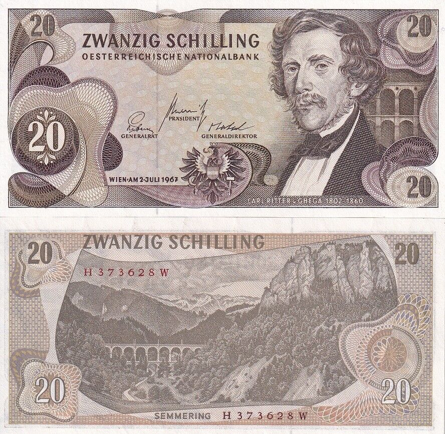 AUSTRIA 20 Shilling 1967 P 142 UNC