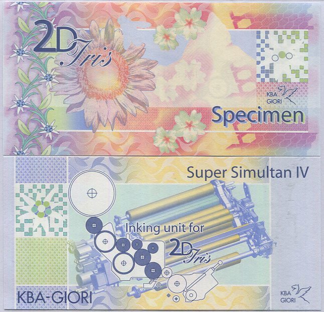 TEST NOTE KBA GIORI Super Simultan 2D-IRIS Larger Size SPECIMEN