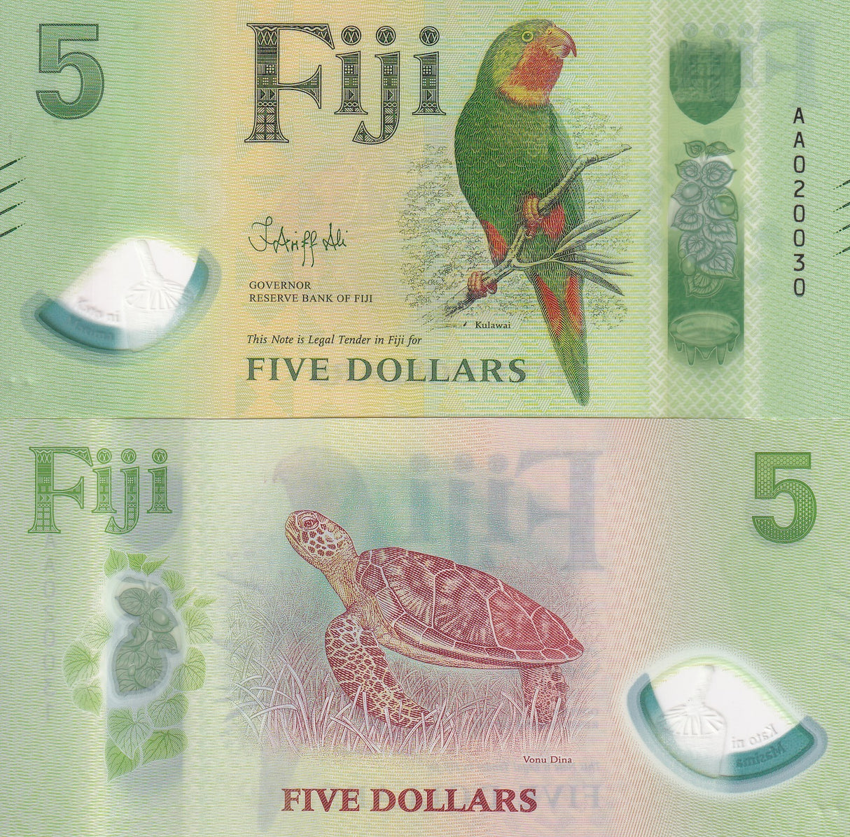 Fiji 5 Dollars 2026 2025 P NEW Polymer Deisgn UNC