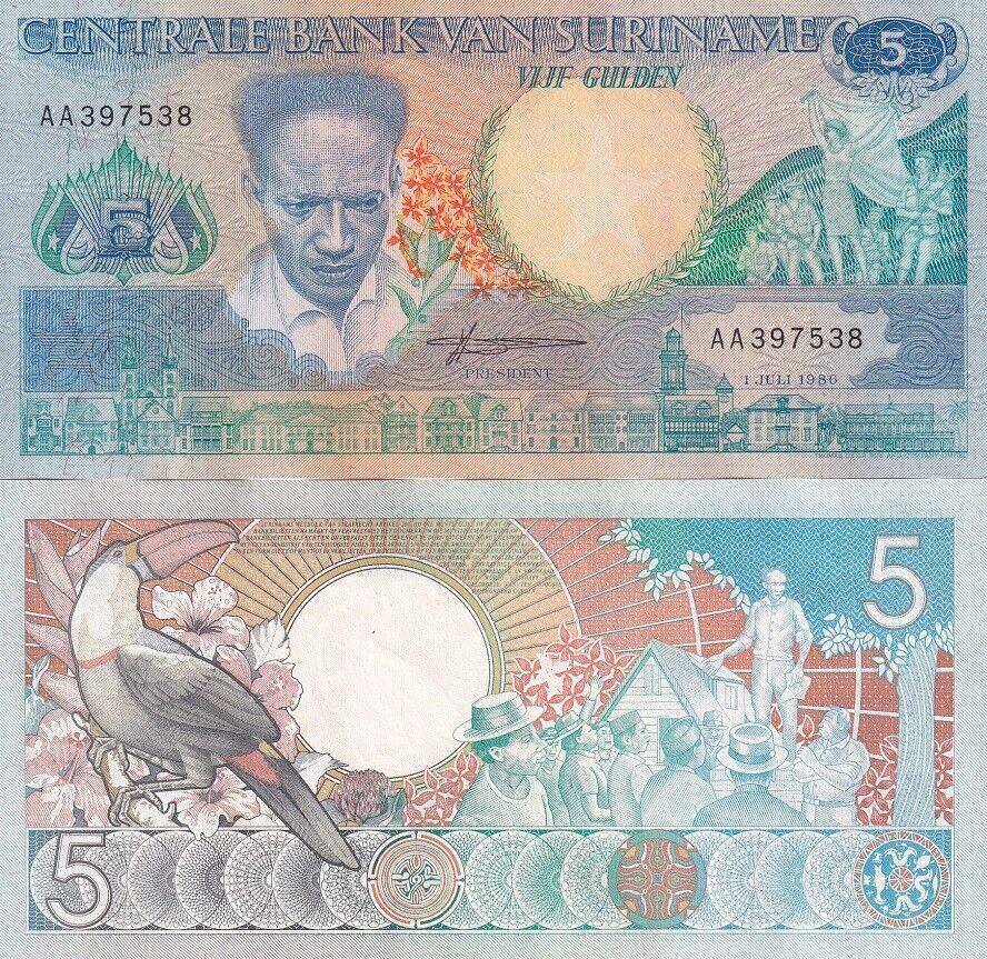 Suriname 5 Gulden 1986 P 130 a UNC